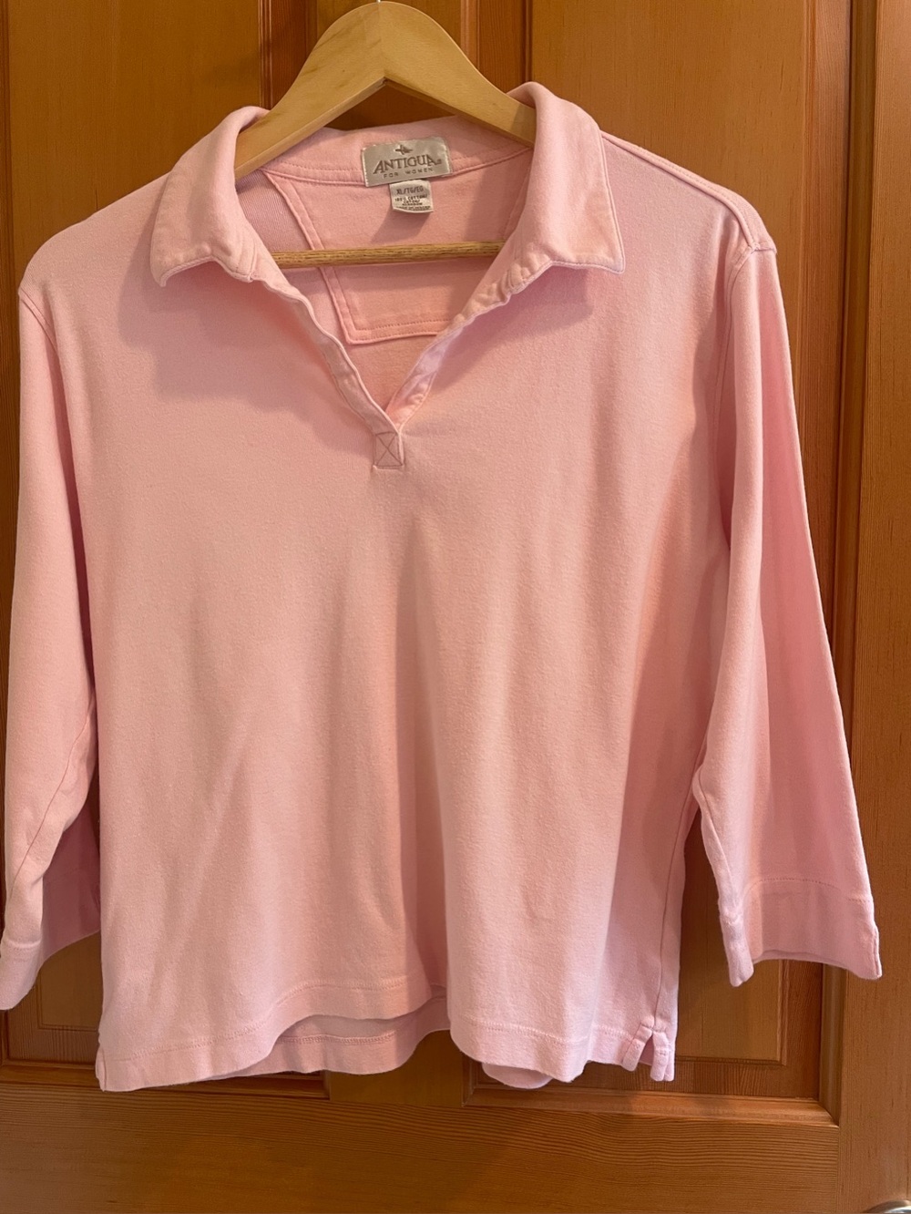 Antigua Pink Collared Polo Style Knit Top